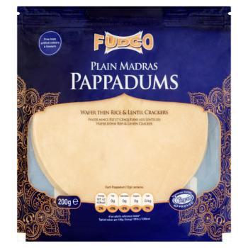Fudco Papadum Madras Plain 200g