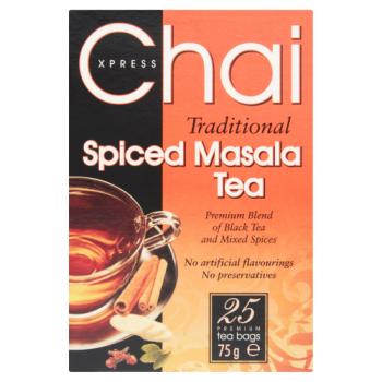 Chai Xpress Traditional Spiced Masala Tea 25 Premium Tea Bags 75g