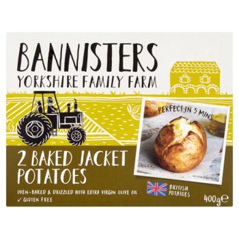 Bannisters Yorkshire Family Farm 2 Baked Jacket Potatoes 400g