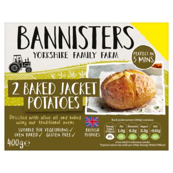 Bannisters Yorkshire Family Farm 2 Baked Jacket Potatoes 400g