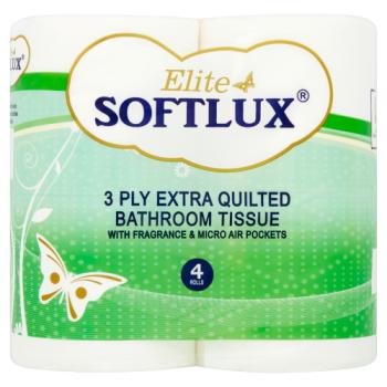 Elite Softlux 3 Ply Extra Quilted Bathroom Tissue 4 Rolls