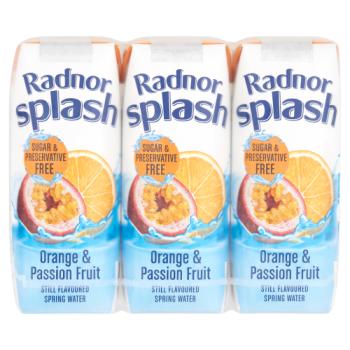 Radnor Splash Orange & Passion Fruit Still Flavoured Spring Water 3 x 250ml