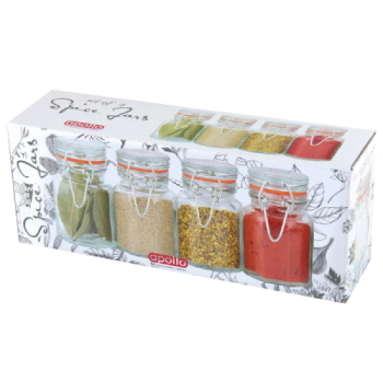 Apollo Glass Spice Jars 4pk 