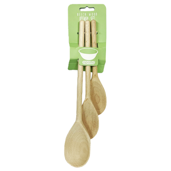 Apollo Beech Wooden Spoons 3pk 
