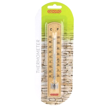 Apollo Beech Wood Thermometer 