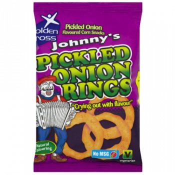 Golden Cross Johnny's Pickled Onion Rings Pickled Onion Flavoured Corn Snacks 22g PM 30p 