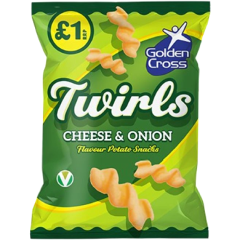 Golden Cross Twirls Cheese & Onion 65g PM £1 