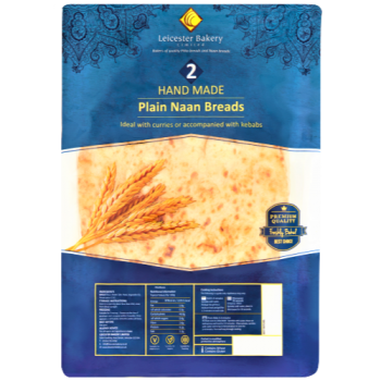 Leicester Bakery Hand Made Plain Naan Bread 2pk 