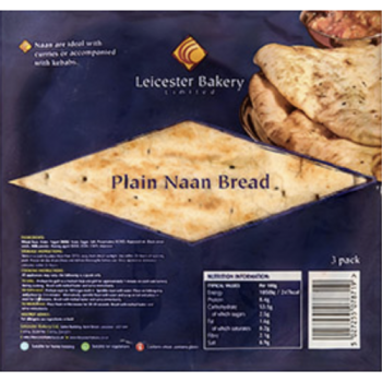 Leicester Bakery Plain Naan 3pk 