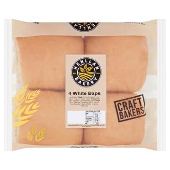 Henllan Bakery 4 White Baps