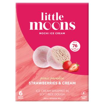 Little Moons Strawberries & Cream Mochi Ice Cream 6 x 32g (192g)
