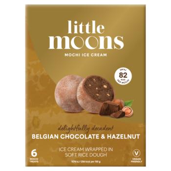 Little Moons Belgian Chocolate & Hazelnut Mochi Ice Cream 6 x 32g (192g)