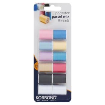 Korbond Polyester Pastel Mix Threads