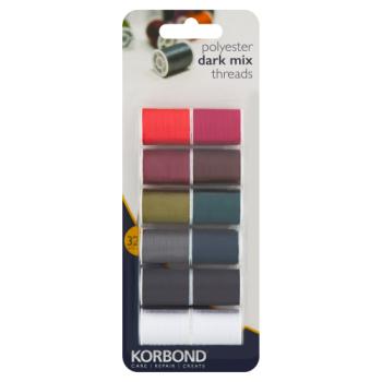 Korbond Polyester Dark Mix Threads