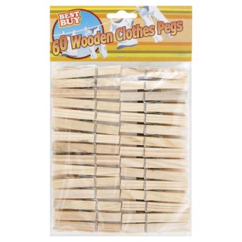 Best Buy 60 Wooden Clothes Pegs