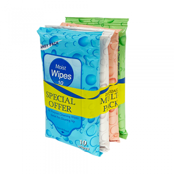 Moist Wipes Handy Packs 4x10pk 