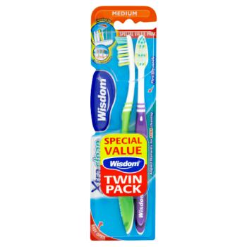 Wisdom Xtra Clean Medium Toothbrush Twin Pack