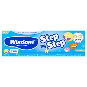 Wisdom Step by Step Mild Mint Fluoride Toothpaste 1000ppmF 0-3 Years 75ml