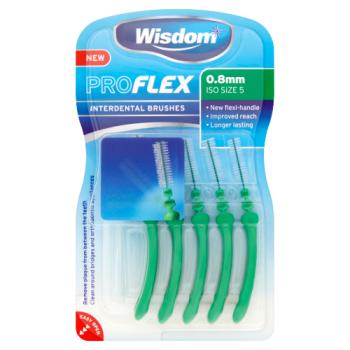 Wisdom ProFlex Interdental Brushes 0.8mm 5 Brushes