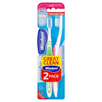 Wisdom Regular Plus Soft Toothbrush 2 Pack