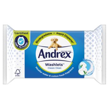 Andrex Classic Clean Washlets Single Pack (40 Sheets)