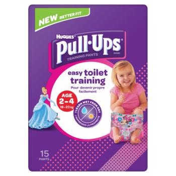 Huggies Pull Ups Day Time Potty Training Pants Girls 2-4 Years (18-23kg) 15 Pants