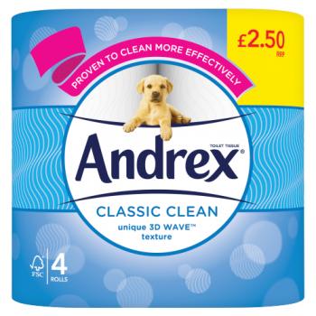 Andrex Classic Clean 4 Roll PMP £2.50