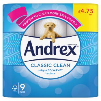 Andrex Classic Clean 9 Roll PMP £4.75