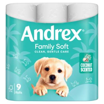Andrex Family Soft Coconut Scented 9 Rolls