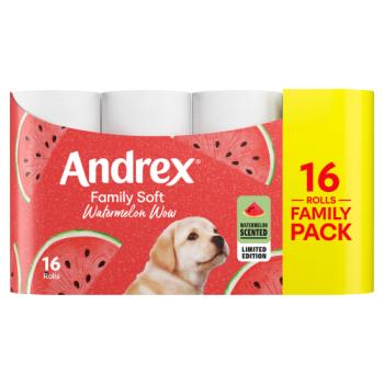 Andrex Limited Edition Family Soft Watermelon Wow 16 Rolls