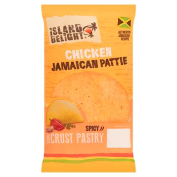 Island Delight Chicken Jamaican Pattie Short Crust Pastry 140g