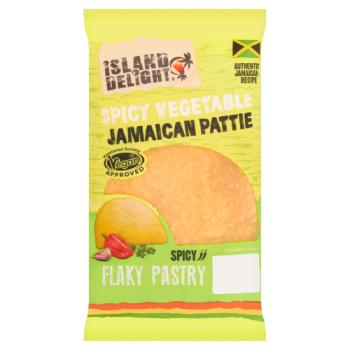 Island Delight Spicy Vegetable Jamaican Pattie Flaky Pastry 140g