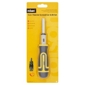 Rolson 14 in 1 Ratchet Screwdriver & Bit Set