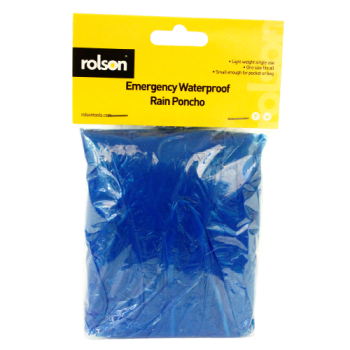Rolson Emergency Waterproof Rain Poncho One Size 