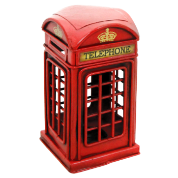 Kreatif Kraft Telephone Box Metal Ornament 