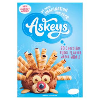 Askeys 20 Chocolate Fudge Flavour Wafer Whirls