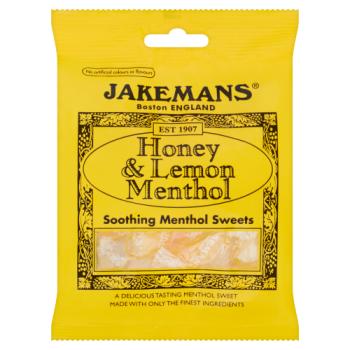 Jakemans Honey & Lemon Menthol Soothing Menthol Sweets 100g