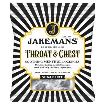 Jakemans Throat & Chest Sugar Free Soothing Menthol Lozenges 50g