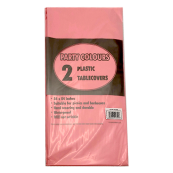 PPS Party Colours Pink Plastic Tablecovers 2pk 