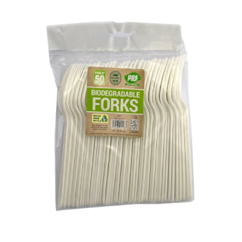 Bio-Degradable Plastic Fork 50pk 