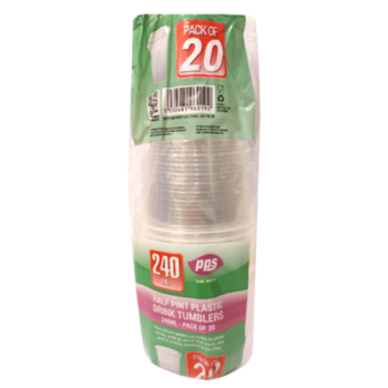 PPS Half Pint Plastic Tumblers 20pk 