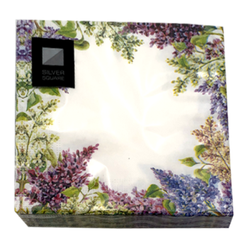 PPS Silver Square Purple Lavender Napkins 