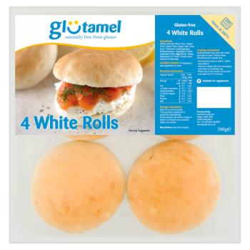 Glutamel White Bread Rolls 4 x 75g (300g)