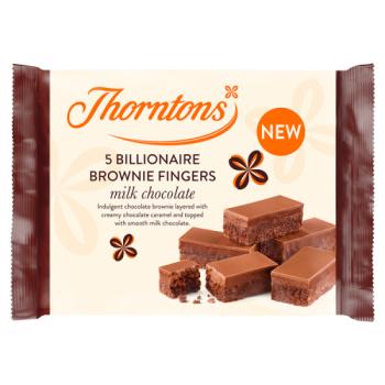 Thorntons 5 Billionaire Brownie Fingers Milk Chocolate