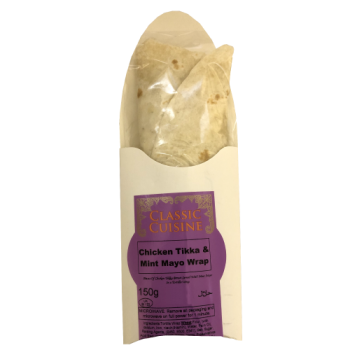 Classic Cuisine Birmingham Chicken Tikka & Mint Mayo Wrap 150g 