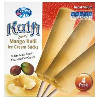 Everest Ices Kulfi Dairy Mango Ice Cream Sticks 4pk 