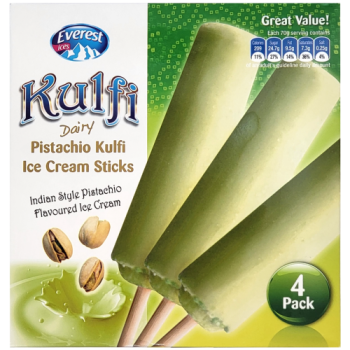 Everest Ices Kulfi Dairy Pistachio Ice Cream Sticks 4pk 