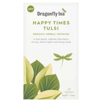 Dragonfly Tea Organic Herbal Infusion Happy Times Tulsi 20 Sachets 34g