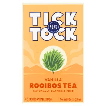 Tick Tock Vanilla Rooibos Tea 40 Biodegradable Bags 80g