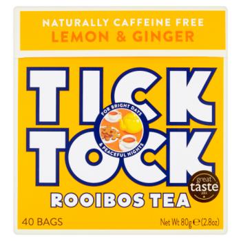 Tick Tock Rooibos Lemon & Ginger Tea Ba